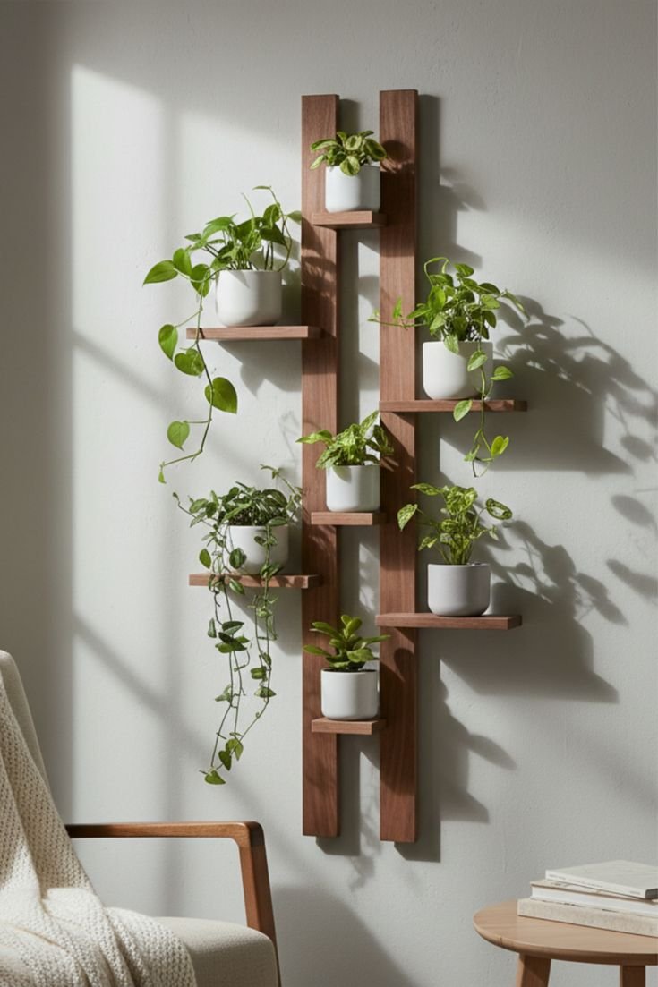 Modern wall plants shelves